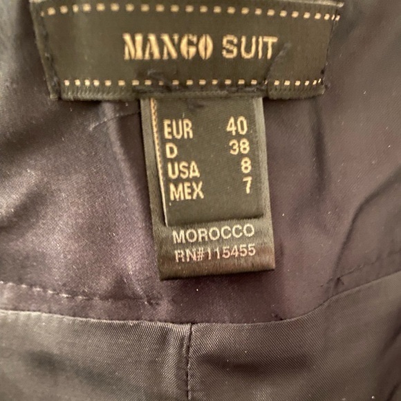 NWOT Mango Suit Size 8 Black Pencil Skirt with Satin Panels Office - Picture 7 of 11